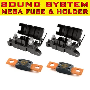 2 PIEZAS MEGA FUSE 450AMP + 2 SOPORTES PARA INVERSORES DE BATERÍA DUAL SISTEMA DE SONIDO AU - Imagen 1 de 3