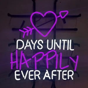 19"x15"Days Until Happily Ever After Neon Sign Light Man Cave Nightlight Artwork - Picture 1 of 1