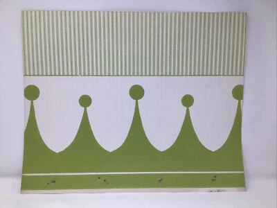 Muestra de papel tapiz vintage de los años 70 estrictamente rayas verde primavera tictac C1-SS-134 Foto 1 de 4