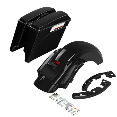 Alforjas estiradas de 5" y guardabarros trasero aptas para Harley Electra Road Glide 09-13 EE. UU. Foto 1 de 4