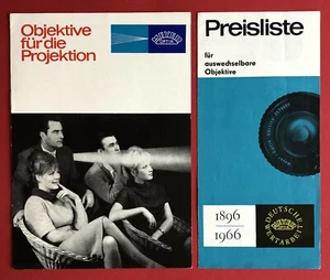 2 x Foto Prospekt Meyer Optik Görlitz 1964/66 Objektive für die Projekt.( F19875 - Bild 1 von 2