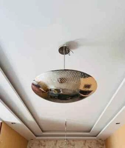 Brass Handcrafted Light Modern Perforated Flush Mount Pendant Mid Century Style - Picture 1 of 6