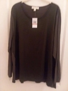 Neu mit Etikett Michael Kors Ivy Green Fashion Basics Polyester L/S Damentop 3X - Bild 1 von 2