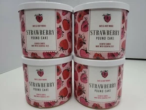 (4) Bath & Body Works 3-Wick Candle 14.5oz. Strawberry Poundcake - Picture 1 of 3