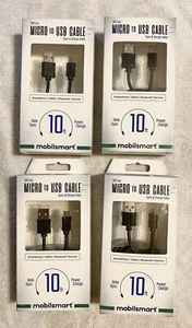 Micro - USB Charging Cable 4 Pack Bundle NEW - Picture 1 of 2