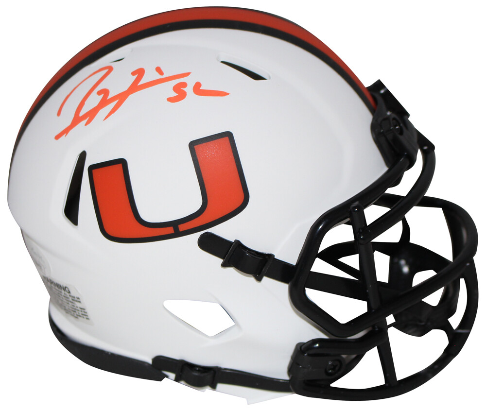 Ray Lewis Autographed Signed Miami Hurricanes Lunar Mini Helmet JSA 