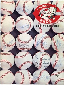CINCINNATI REDS 1968 Yearbook Cover 8 Autos JOHNNY BENCH ROOKIE Guar Auth KOA - Picture 1 of 2