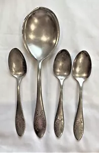Cucharas antiguas para servir y cenar sin marcar de Rockford S P Co 5, Fairoaks Pa - Imagen 1 de 9