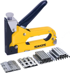 Upholstery Staple Gun Heavy Duty, YEAHOME 4-In-1 Stapler Gun with 4000 Staples, - Picture 1 of 12