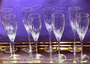 MILLER ROGASKA SOHO SIGNIERTES SET FÜR 8 Wein Champagner 9" Flöte mundgeblasen Kristall - Bild 1 von 15