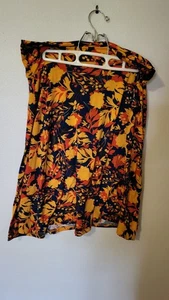 Falda LulaRoe para mujer línea A talla L azul amarillo naranja floral elástica - Imagen 1 de 24