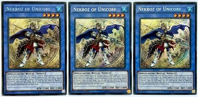 3 x THSF-EN016 Nekroz of Unicore - Secret Rare Mixed Edition MP/LP YuGiOh - Image 1 of 3