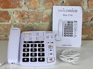 SWISSVOICE XTRA 1110 Big Button Landline Phone - Amplified Phone For Hearing Aid - Afbeelding 1 van 11