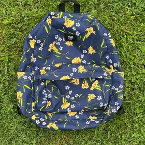 Vans Floral Blue & Yellow Old Skool Backpack Laptop Pocket - Picture 1 of 14