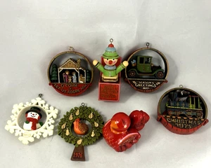 Vintage 19 70’s Hallmark Nostalgia Christmas Ornaments 3D Set Of 7 - Picture 1 of 14