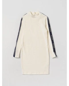 Michael Kors Mock Neck Long Sleeve Side Stripe Dress Kids Cream Suits - Picture 1 of 2