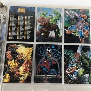 1992 Marvel Masterpieces Komplettsatz 100 Karten plus 9 Bonus Rares im Binder - Bild 1 von 11