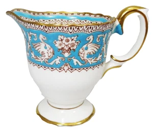 ELLESMERE TÜRKIS von Crown Staffordshire Milchkännchen NEU NIE BENUTZT Made England - Bild 1 von 8