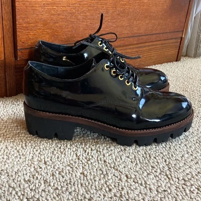 Zapato de vestir Jeffrey Campbell de charol negro para mujer talla 11 EU 41,5 suela con lengüeta Foto 1 de 4