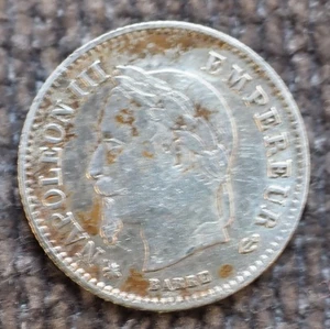 Münze, Frankreich, Napoleon III, 20 Centimes, 1866, Paris Silber - Bild 1 von 3