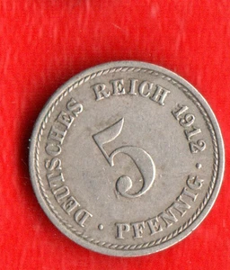 GERMANY 5 PENNIG 1912 - Picture 1 of 2