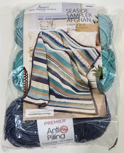 3x Annies Yarn Knit Striped Afghan 13-15 Anti Pilling Everyday Worsted 3oz - Picture 1 of 4