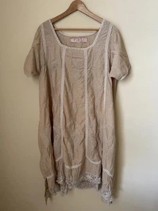 Magnolia Pearl Embroidered Virgie Dress Beige One Size - Picture 1 of 5