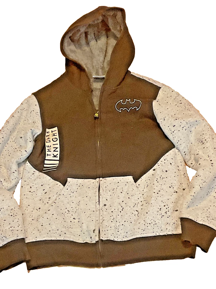 Juvenil XL Batman Caballero Oscuro Polar Sudadera/Abrigo Negro y Blanco XL Pecho 40"Longitud 24") Foto 1 de 4