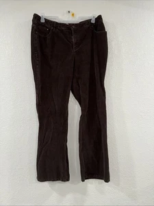 St Johns Bay Woman Pants Size 16W Brown Corduroy Bootcut Cotton Casual - Picture 1 of 5