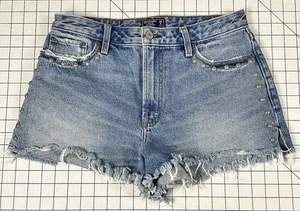 Abercrombie Shortie Denim Cut Off Minirock Distressed verzierte Nieten 29/8 - Bild 1 von 12
