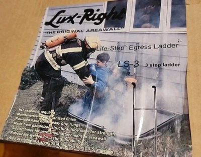 Lux Right Escape Basement/Window Ladder 3-Step Well Egress Galvanized Steel - Image 1 of 3