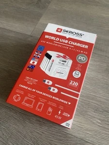 Skross World USB Charger 45W PD Travel Adaptor White AC45PD - 220 Destinations - Picture 1 of 8