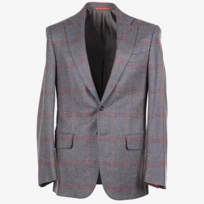 Abrigo deportivo Isaia Napoli tejido suave lana de cordero y cachemir 38R (UE 48) NUEVO CON ETIQUETAS Foto 1 de 4