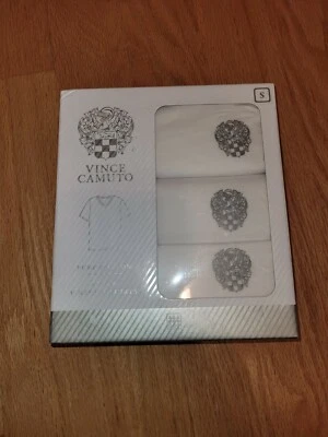 Vince Camuto Men's Tagless V-Neck T-Shirts White  Size S- 3 pack - Image 1 of 4