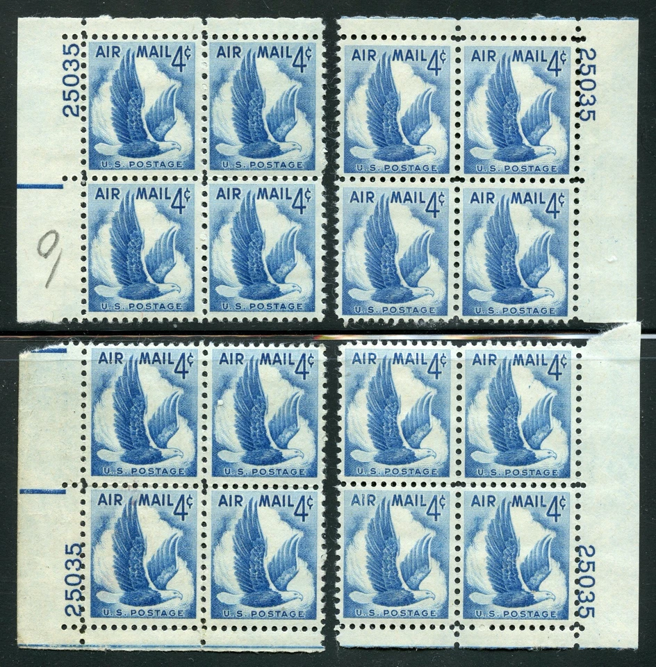 US Scott C48 EAGLE  Matched set of 4 plate blocks 25035 Mint NH - Image 1 of 1
