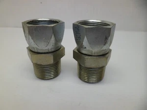 HYD. ADAPTER FITTING 1" JIC FEMALE SWIVEL X 1" MNPT. #1211-16-16 LOT OF 2 N.O.S. - Picture 1 of 4