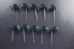 Menge 10 PCLR200-BCG DDP Subminiatur LED Lampe grün 2 Kabel radial rechter Winkel - Bild 1 von 2