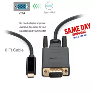 Type-C to VGA Monitor Braided Adapter Cable Type C Male to VGA Male for MacBook - Picture 1 of 1