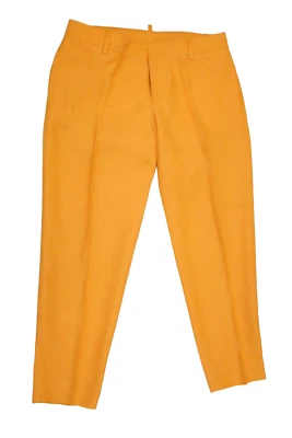 Pantalones para mujer Dsquared2 viscosa lino recortados tiro medio logotipo limpieza en seco talla 40 Foto 1 de 4