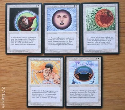 Set of 5 Circle of Protection / Ice Age White *NM* (Magic the Gathering MTG) - Image 1 of 2