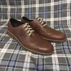 Cole Haan C09790 Williams Leather Saddle 4-Eye Casual Dress Oxfords Men's 10.5 M - Picture 1 of 10