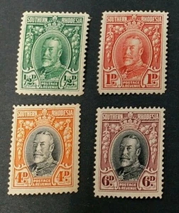 SOUTHERN RHODESIA 1931 0.5d 1d 4d 6d SG 15b 16b 19b 20b Sc 27a MLH  - Picture 1 of 2