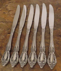 Oneida Raphael Set of 6 Dinner Knives Deluxe Stainless Flatware Lot D - Picture 1 of 5