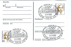 Germany 1993 Monte Carlo Meeting 27th Olympic Games in 2000 Postmark - Picture 1 of 2