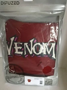 New NWT Boy's Marvel Venom Spell Out Maroon Short Sleeved T-Shirt Comic Difuzed - Picture 1 of 3