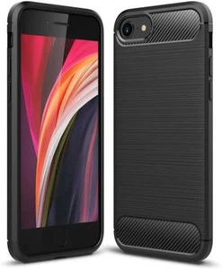 Per Apple IPHONE Se,11 Pro Massimo XR XS Fibra di Carbonio Custodia Gel + Screen - Foto 1 di 20