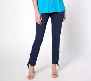 Mujer Con Control 1X Leggings Tejidos Petite Gris Humo Con Cordones Tobillos - Imagen 1 de 3