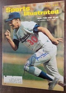 Maury Wills Signed 7/12/65 Sports Illustrated Mag Beckett Los Angeles Dodgers - Picture 1 of 4