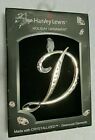 NIB Initial "D" Silver Metal Ornament Swarovski Elements by Harvey Lewis