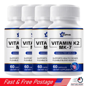 Vitamin K2 MK7 200mcg Tablets Supports Bone & Heart Health 30/60/120 Servings - Picture 1 of 12